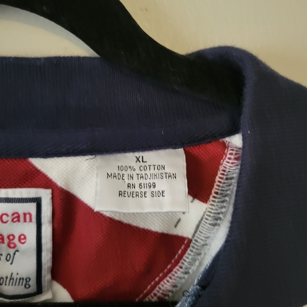 American Heritage Vintage Mens Patriotic USA Flag Polo Cotton Shirt. Size XL - Picture 3 of 4